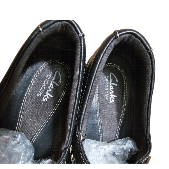 Clarks unloop black slip on shoe size 8M leather flats shoes - Picture 7 of 9